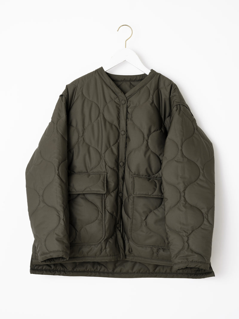 &lt;Quilted W Cocoon Coat&gt; Abstract