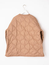 &lt;Quilted W Cocoon Coat&gt; Abstract