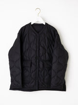 &lt;Quilted W Cocoon Coat&gt; Abstract