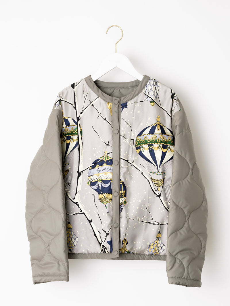 &lt;Quilted W Cocoon Coat&gt; Abstract