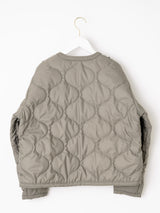 &lt;Quilted W Cocoon Coat&gt; Abstract