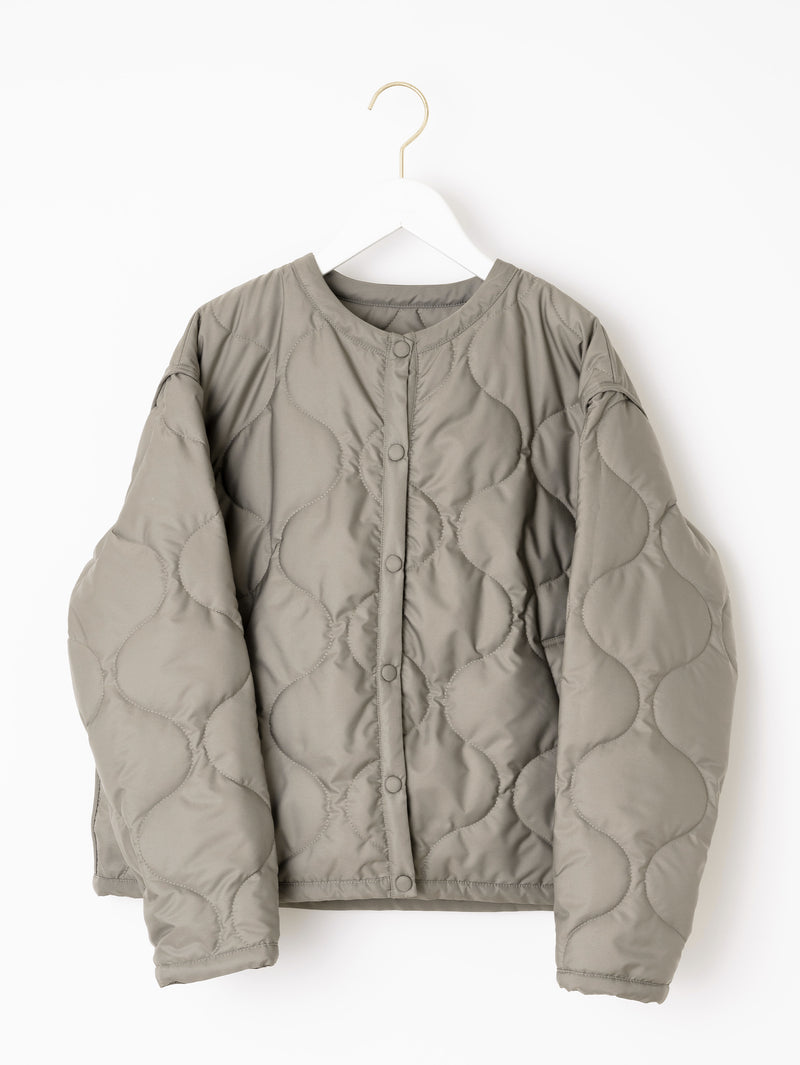 &lt;Quilted W Cocoon Coat&gt; Abstract