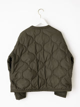 &lt;Quilted W Cocoon Coat&gt; Abstract