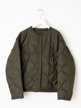 &lt;Quilted W Cocoon Coat&gt; Abstract