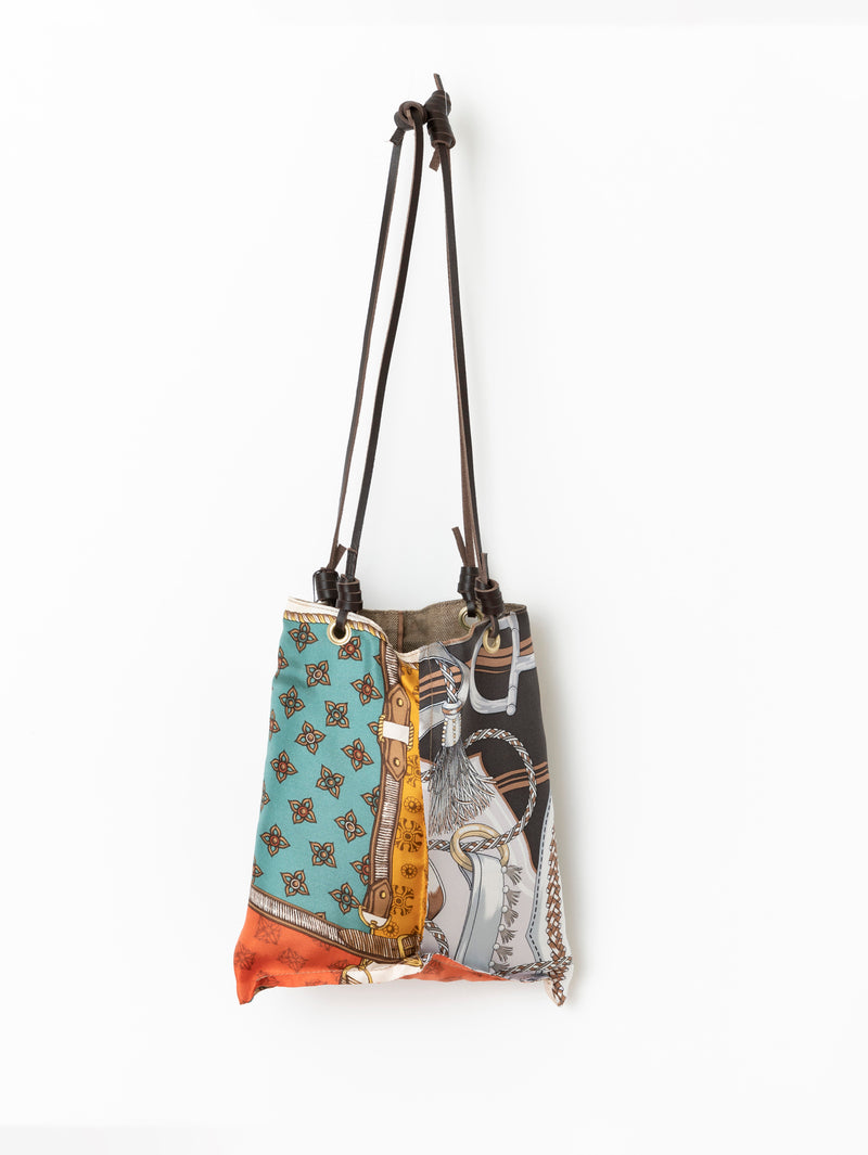 REVERSIBLE PRINT TOTE BAG S / RIBBON HERNESS