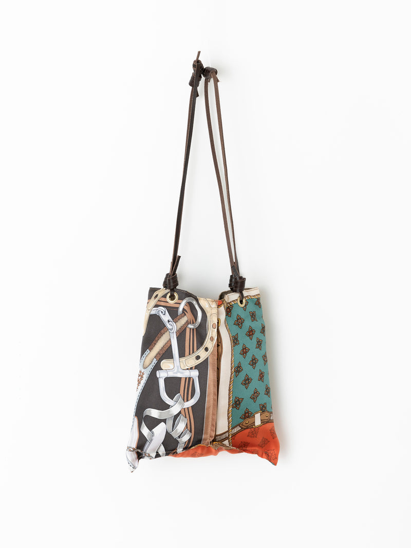 REVERSIBLE PRINT TOTE BAG S / RIBBON HERNESS