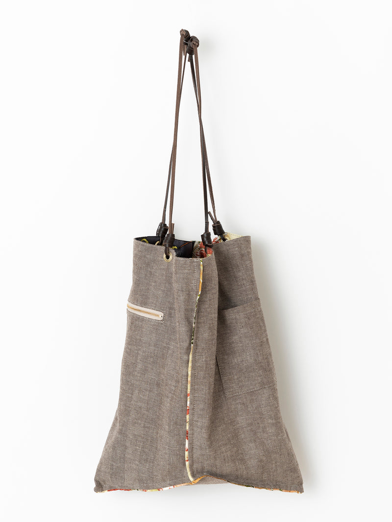 REVERSIBLE PRINT TOTE BAG L / HOT WINE