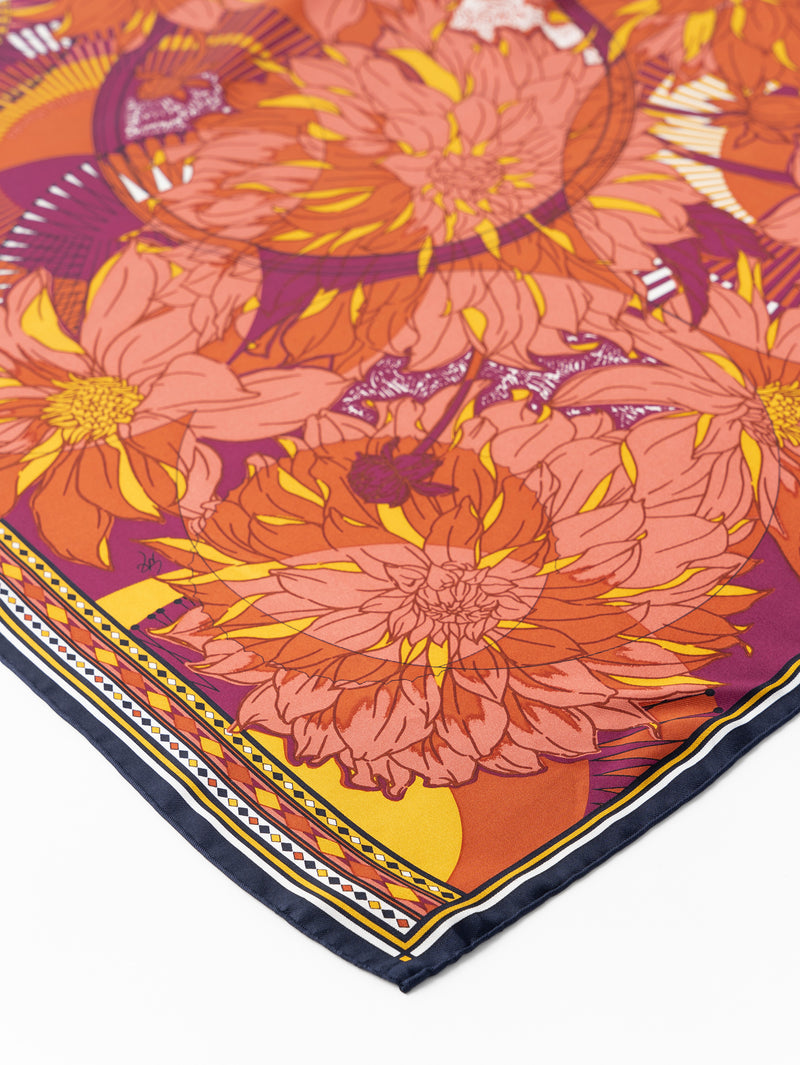 SILK SCARF 65 / DAHLIA RONDO