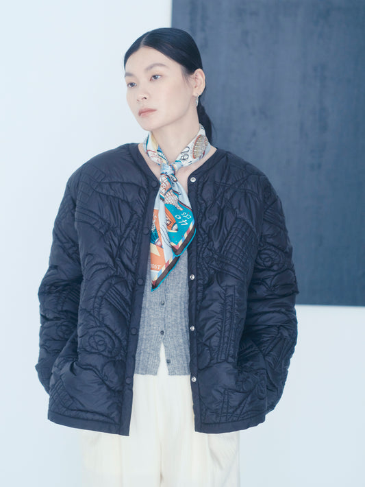 &lt;Quilted Military Long Jacket&gt; Abstract 