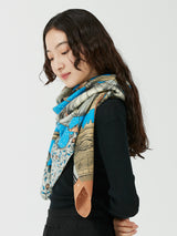 WOOL SILK STOLE HERRINGBONE WEAVE 120 / PLANETARY BALLOON