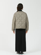 &lt;Quilted W Cocoon Coat&gt; Abstract