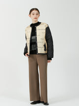 &lt;Quilted W Cocoon Coat&gt; Abstract