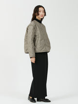 &lt;Quilted W Cocoon Coat&gt; Abstract