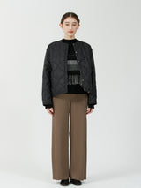 &lt;Quilted W Cocoon Coat&gt; Abstract