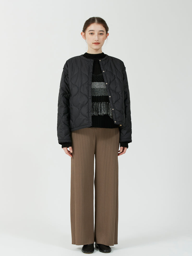 &lt;Quilted W Cocoon Coat&gt; Abstract