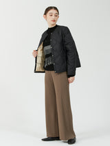 &lt;Quilted W Cocoon Coat&gt; Abstract