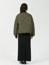 &lt;Quilted W Cocoon Coat&gt; Abstract