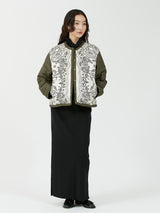 &lt;Quilted W Cocoon Coat&gt; Abstract