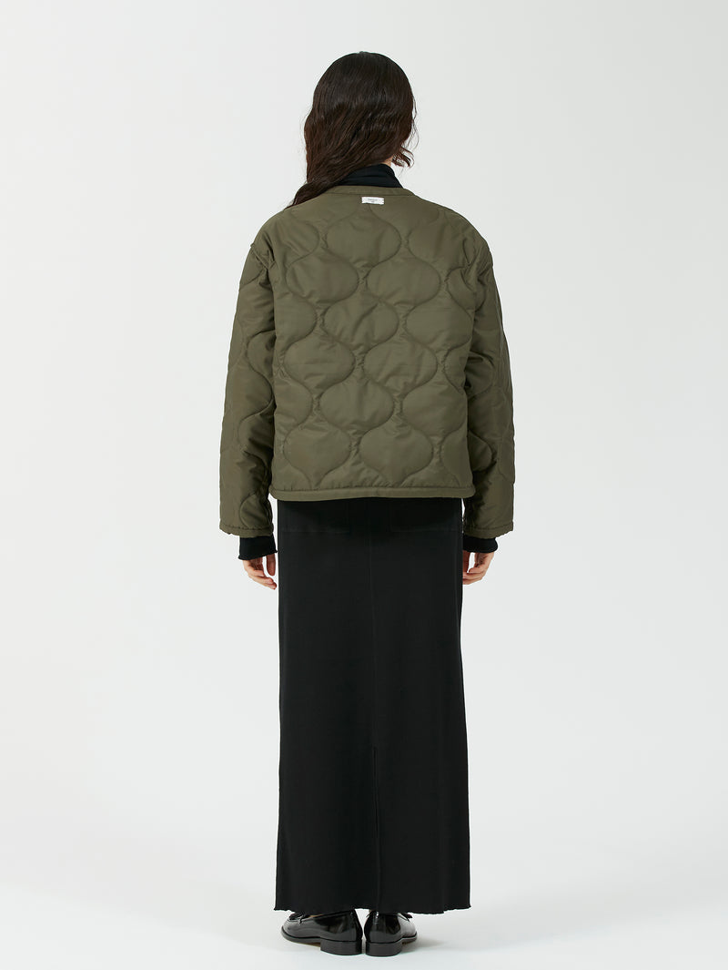 &lt;Quilted W Cocoon Coat&gt; Abstract