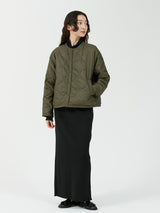 &lt;Quilted W Cocoon Coat&gt; Abstract