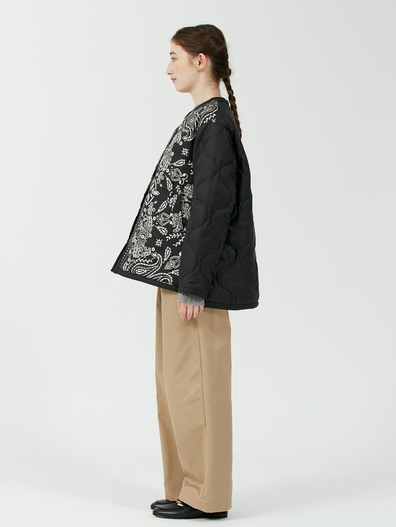 &lt;Quilted W Cocoon Coat&gt; Abstract