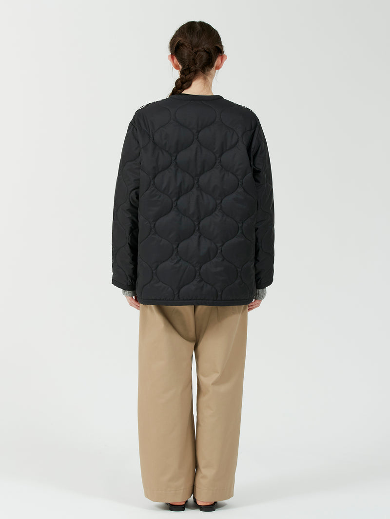 &lt;Quilted W Cocoon Coat&gt; Abstract