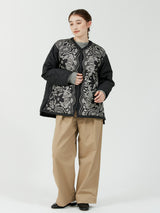 &lt;Quilted W Cocoon Coat&gt; Abstract