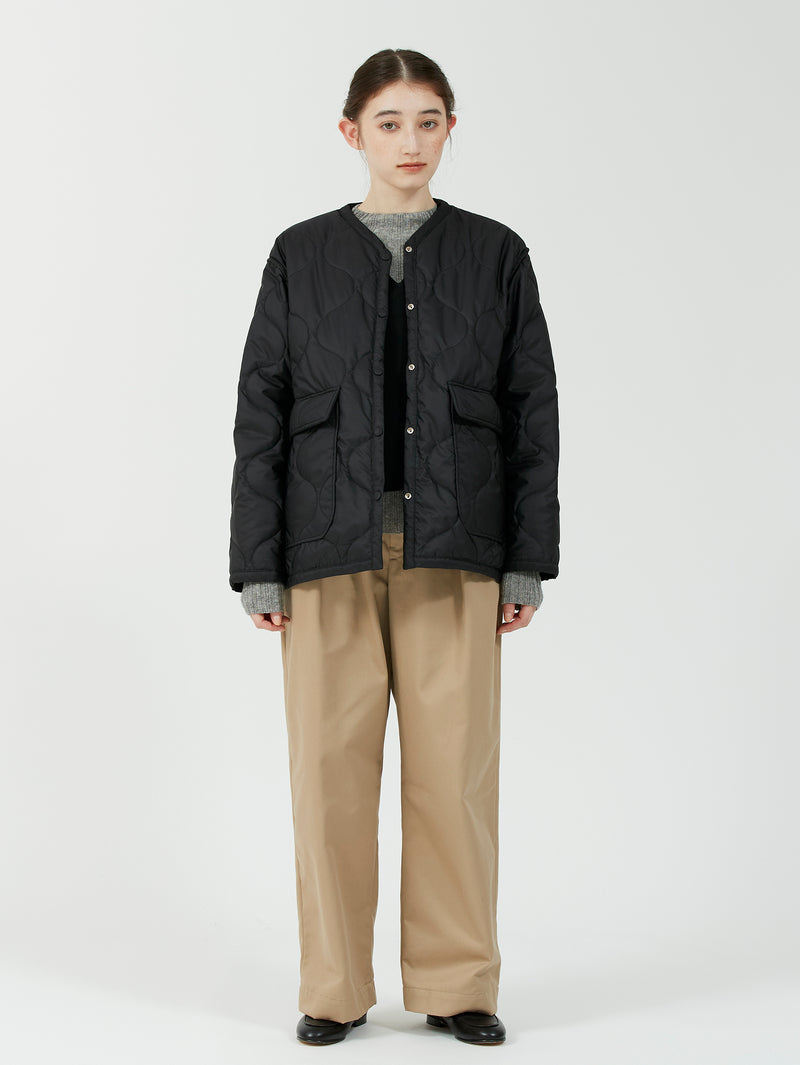 &lt;Quilted W Cocoon Coat&gt; Abstract