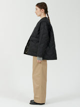 &lt;Quilted W Cocoon Coat&gt; Abstract