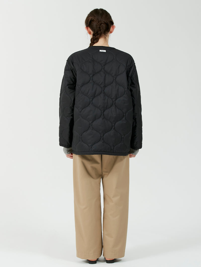 &lt;Quilted W Cocoon Coat&gt; Abstract