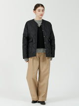 &lt;Quilted W Cocoon Coat&gt; Abstract