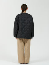 &lt;Quilted W Cocoon Coat&gt; Abstract