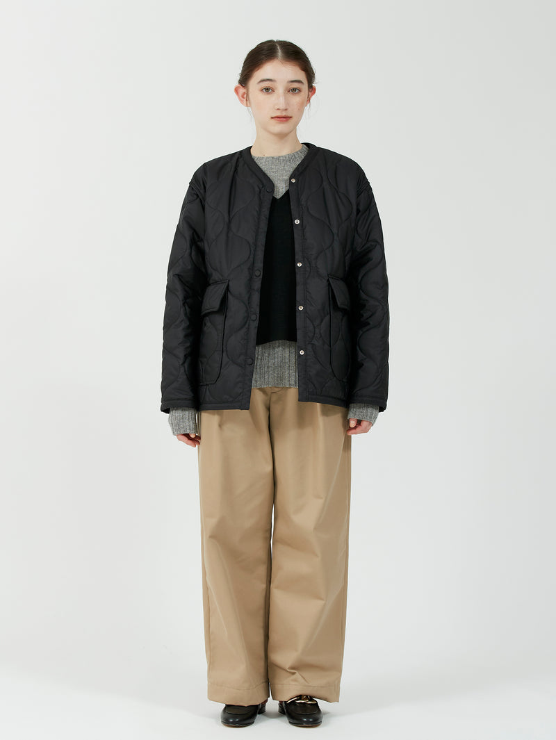 &lt;Quilted W Cocoon Coat&gt; Abstract