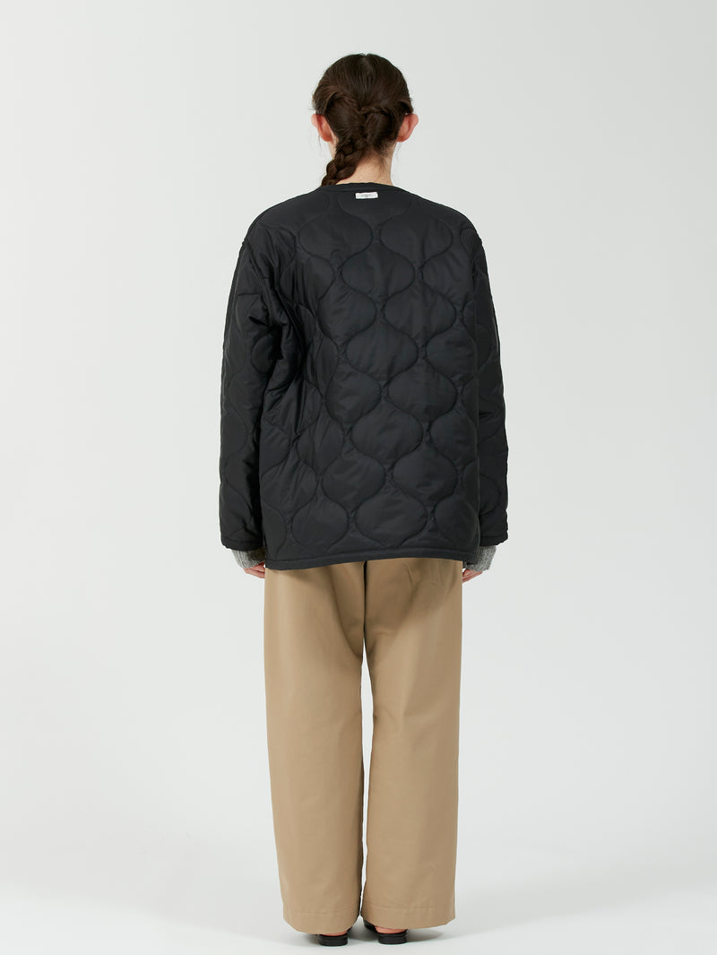 &lt;Quilted W Cocoon Coat&gt; Abstract