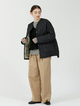 &lt;Quilted W Cocoon Coat&gt; Abstract