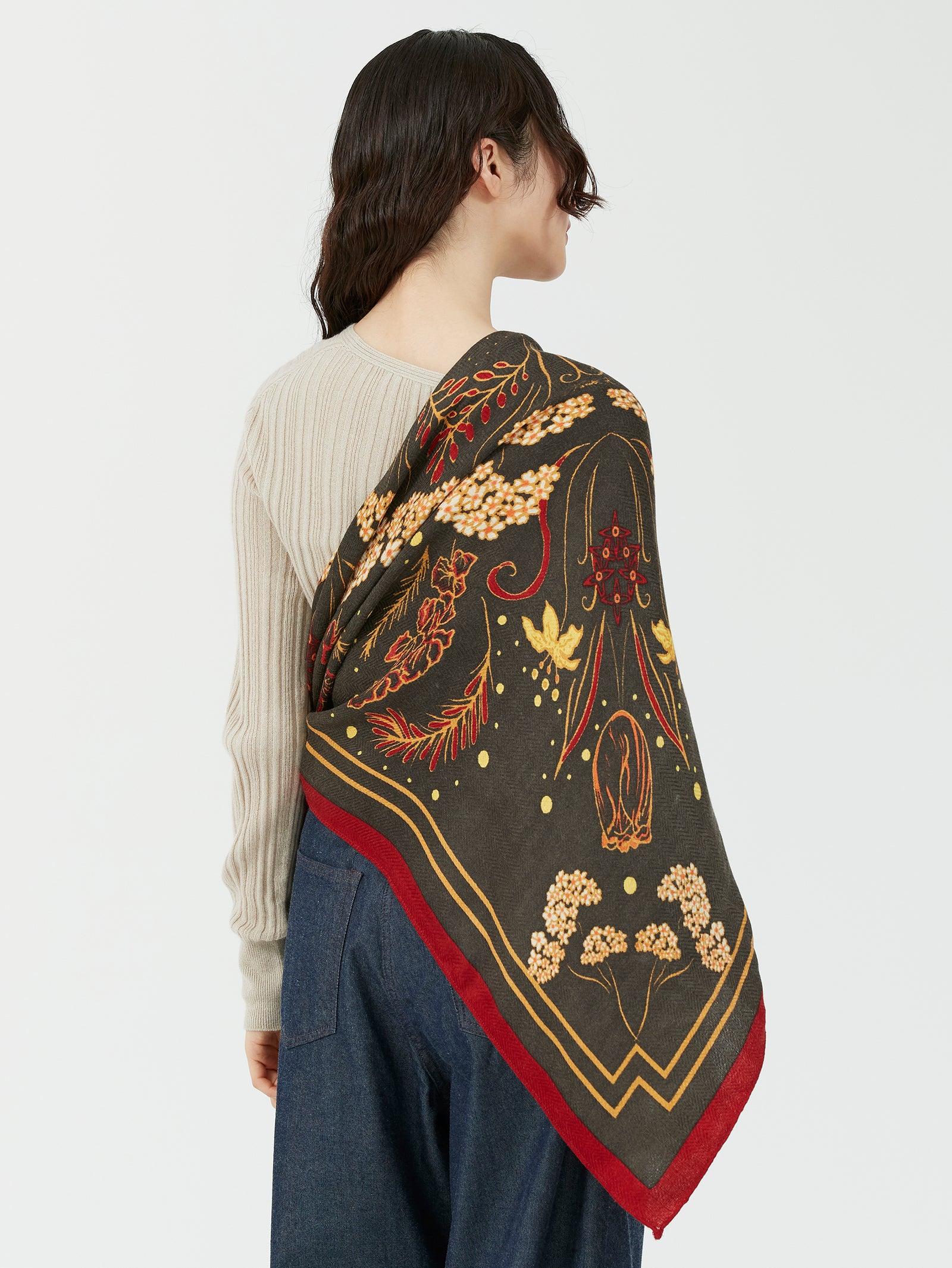 ウールシルクストールヘリンボーン織120＞フロシス – manipuri