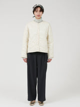 &lt;Quilted W Cocoon Coat&gt; Abstract