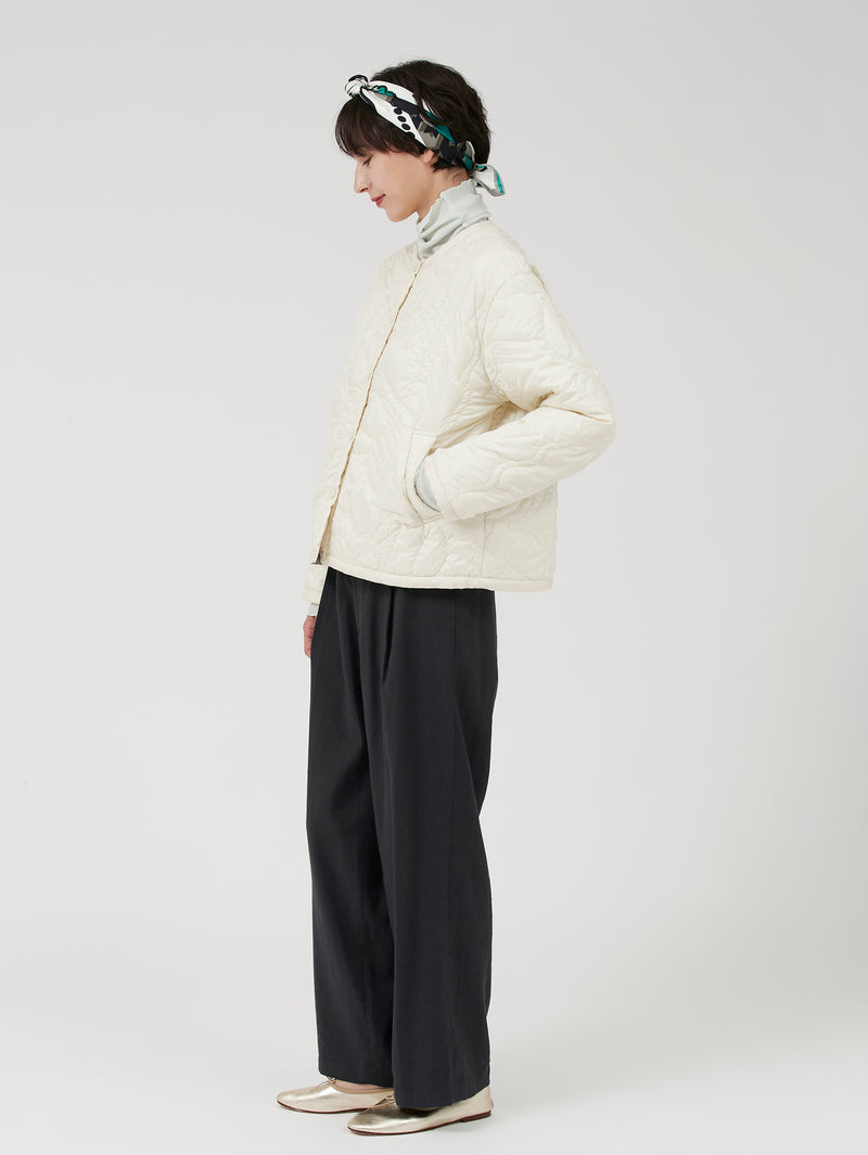 &lt;Quilted W Cocoon Coat&gt; Abstract