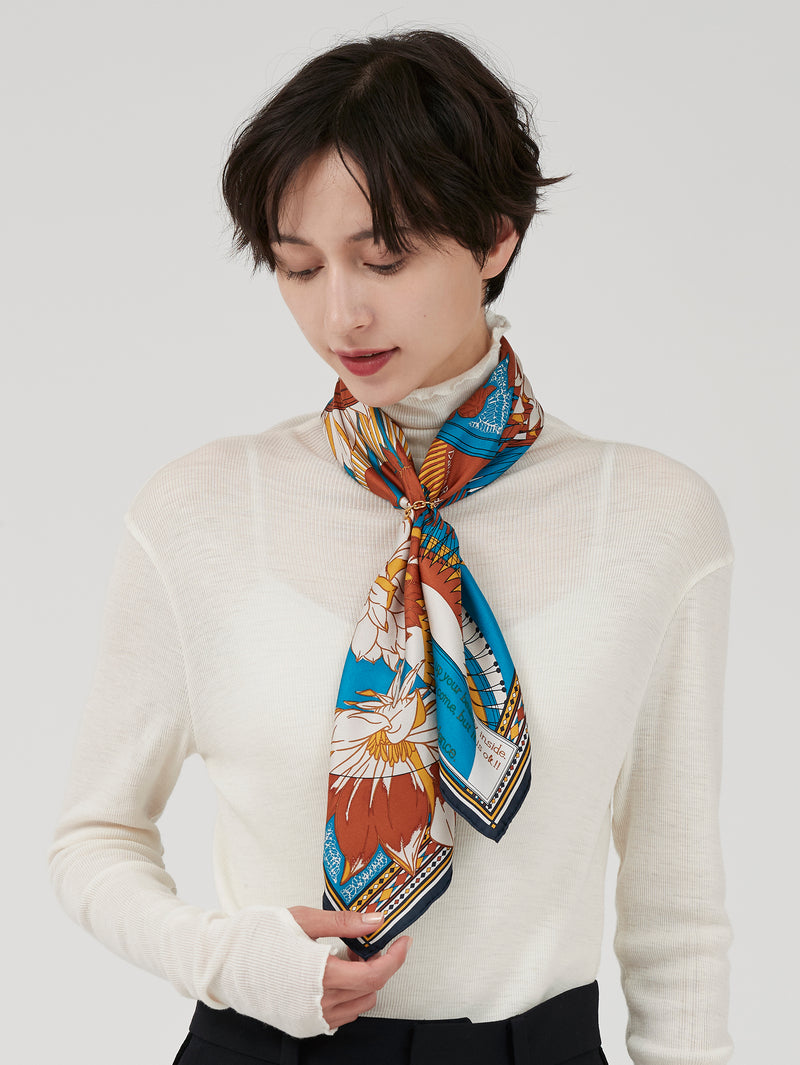 SILK SCARF 65 / DAHLIA RONDO