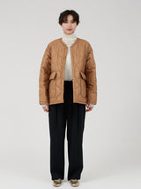 &lt;Quilted W Cocoon Coat&gt; Abstract