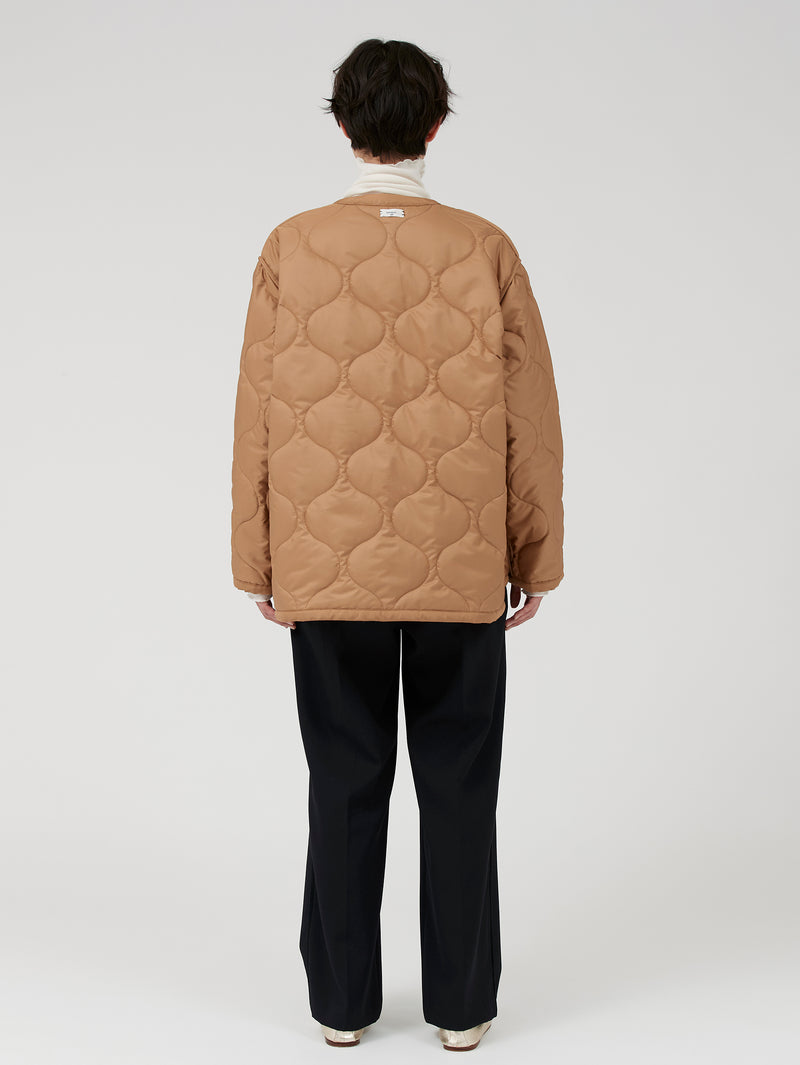 &lt;Quilted W Cocoon Coat&gt; Abstract