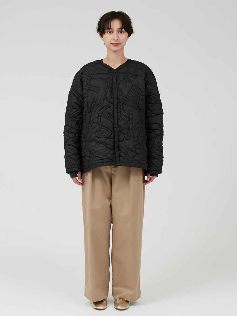 &lt;Quilted Military Long Jacket&gt; Abstract 