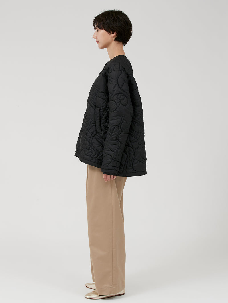 &lt;Quilted Military Long Jacket&gt; Abstract 