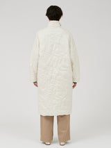 &lt;Quilted W Cocoon Coat&gt; Abstract