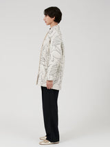 &lt;Quilted W Cocoon Coat&gt; Abstract