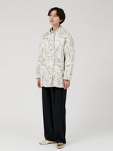 &lt;Quilted W Cocoon Coat&gt; Abstract