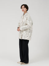 &lt;Quilted W Cocoon Coat&gt; Abstract