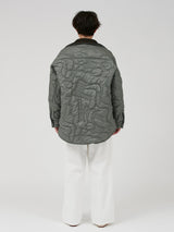 &lt;Quilted W Cocoon Coat&gt; Abstract