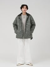 &lt;Quilted W Cocoon Coat&gt; Abstract