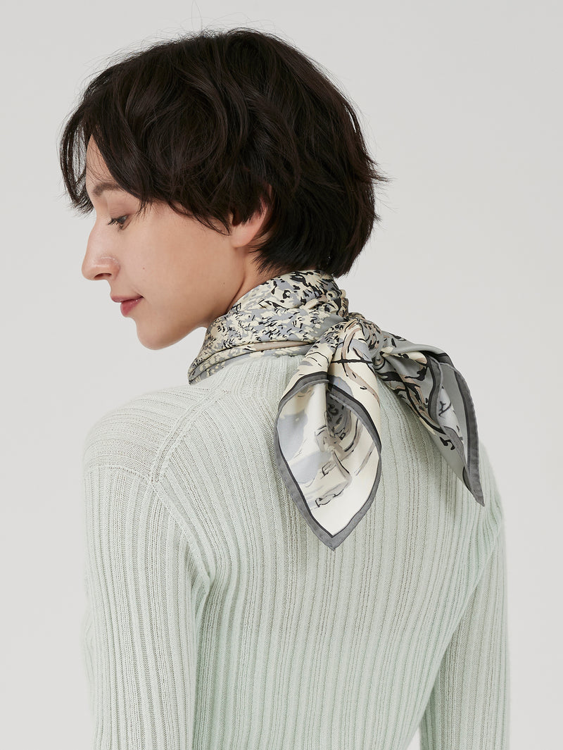 SILK SCARF 88 / WINTERY LANDSCAPE